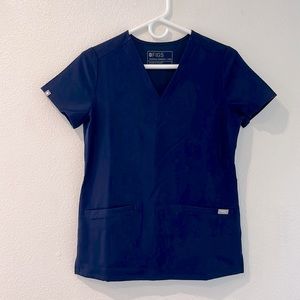 Figs scrub two pocket top, navy blue